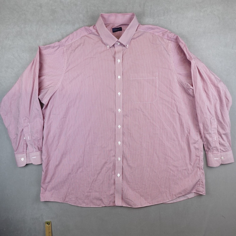Proper Cloth Shirt Mens Long Sleeve Button Down Red Stripe Oxford Size 4XL